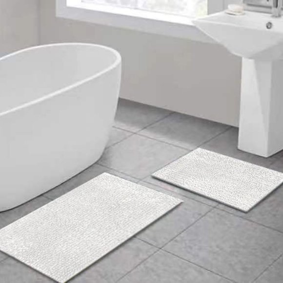 CATALINA HOME Costa Rica Soft Chenille Luxurious 2PC. Set (White) - Picture 1 of 5
